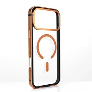 Shockproof Clear Magnetic Mag Safe Metal Frame Case for iPhone 17 Pro Max 16 - Picture 1 of 13