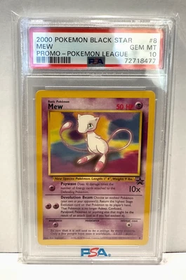 Pokémon Mew TCG 2000 Black Star Promo 8 Regular LP Card PSA Gem Mint 10 WotC - Image 1 of 2