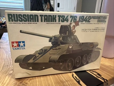 Tamiya Russian T34/76 motorized model kit no.44 new in 1/35 scale Sealed - Image 1 of 3