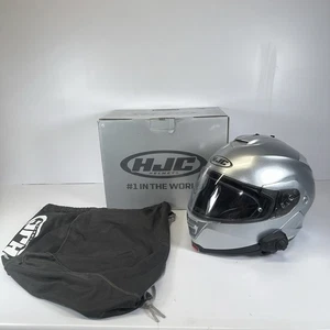 Casco de motocicleta modular HJC IS-MAX II plateado con Sena Bluetooth talla M  - Imagen 1 de 8