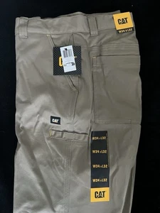 CAT Machine Pant Khaki Work Pants W34 L32 - Picture 1 of 4