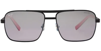 Óculos de sol Maui Jim masculino bússola MJ714-38UTD preto e vermelho/prata espelho - Imagem 1 de 3