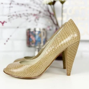 Nine West Lederpumps Elfenbein Kroko Größe 8 neu ohne Etikett - Bild 1 von 9