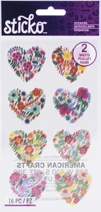 Adesivi piatti Sticko - Cuori floreali, 16/Pkg - 5201546 - Foto 1 di 2