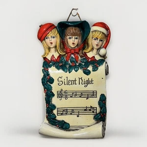 Placa de pared vintage de noche silenciosa con cuerda BensInc decoración musical de Navidad - Imagen 1 de 6