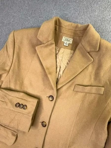 VTG LL Bean Peacoat Womens Size 10 P Wool Cashmere Blend Camel Old Money - Picture 1 of 10