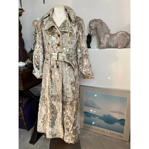 Vintage Faux Fur Trench Coat, Winter Coat, Mid Century, Zip Off Bottom - Picture 1 of 7