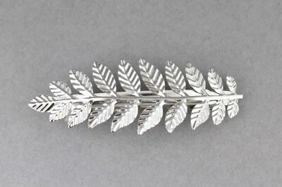 Серебряный лавр листья металлический заколка зажим волос коготь свадебный выпускной 3 3/8» длиной - Изображение 1 из 4