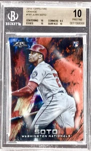 2018 Topps Fire Juan Soto SP Rookie RC Orange Ref. #221/299 BGS 10 Pristine - Picture 1 of 1