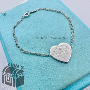 Bracciale Tiffany & Co. Argento 925 RTT Diamante Doppia Catena 6,25" (bx, pch, rbbn) - Foto 1 di 6