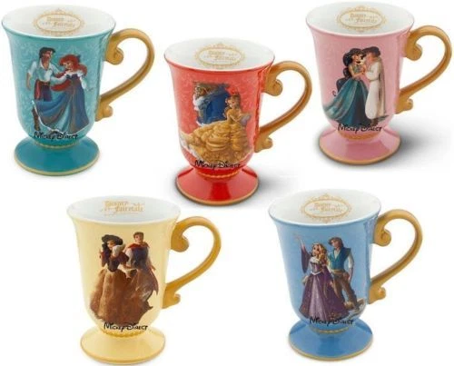 All 5 Disney Designer Fairytale Belle Jasmine Ariel Snow White Collection Mug   - Image 1 of 1