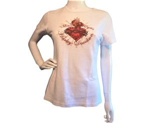 Harley Davidson Women's Large Shirt Beautiful Graphics Bright White In Color - Picture 1 of 4