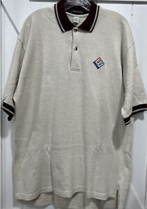 RARE Enron Vintage Button Polo Shirt with Embroidered Logo White Medium Vantage