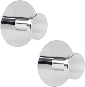 2 Pack Heavy Duty Stainless Steel Adhesive Hooks - 10LB Weight Capacity, No Dril - Picture 1 of 12