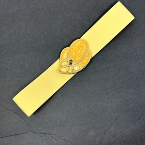 Vintage DAY - LOR Womens Swirl Enamel Belt GOLD YELLOW Stretch Elastic M/L - Picture 1 of 7