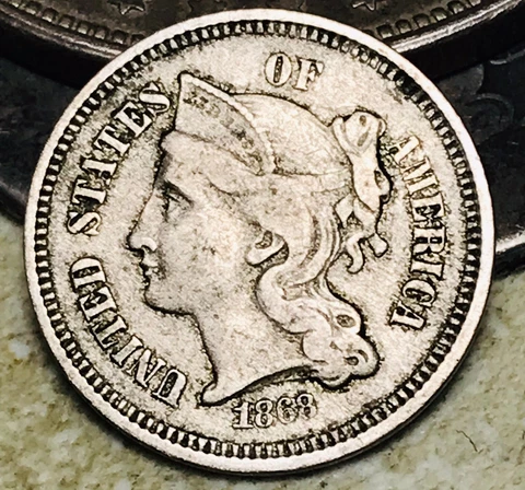 1868 Three Cent Nickel Piece 3C Ungraded Choice US Type Coin CC18625 Cover