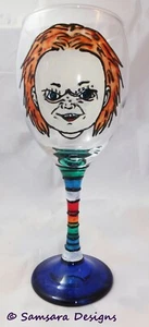 Gioco Bambini Chucky Vino Gin Birra Calice Vetro Cult Gotico Halloween Regalo Horror - Foto 1 di 8