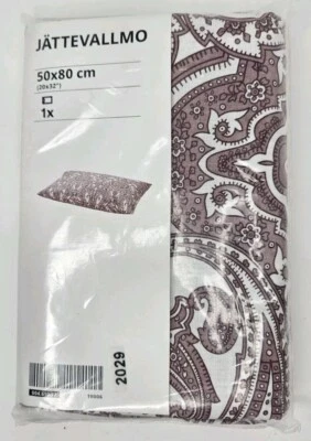 Funda de Almohada Ikea Jattevallmo Rojo/Rosa Paisley Queen 20x30" Nueva Foto 1 de 4