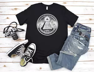 Illuminati Masons Secret World kurzärmeliges schwarz/weißes Herren-T-Shirt T1309 - Bild 1 von 5