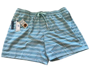 NWT Southern Tide Swim Trunks Men XL Carmel Striped 6" Inseam Ocean Teal $89.50 - Picture 1 of 8