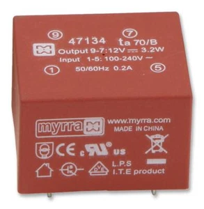 POWER SUPPLY, 12V, 5W, AC / DC PCB Mount Power Supplies | 47154 - Picture 1 of 2