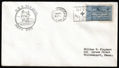 1962 USS SUBMARINE SEA DEVIL AGSS 400 - NAVAL COVER - Image 1 of 2