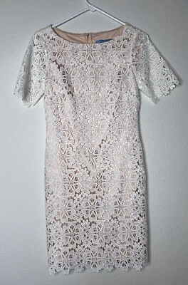 Vestido Ontonio Melani Mujer Crochet Negocios, Ocasión Especial Talla 0 Crema Foto 1 de 4