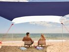 WEKAPO Beach Shade Canopy 10x10 FT Beach Tent Sun Shelter with 4 Poles Large ...