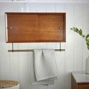 West Elm Mid Century bathroom cabinet Acorn Brass NIB - Picture 1 of 4