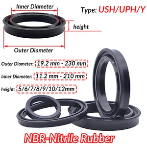 9-210mm NBR UPH/UHS/Y Type Hydraulic Cylinder Seal Rod/Piston Seal Height 5-12mm - Picture 1 of 8