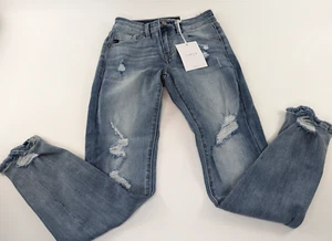 KanCan Skinny Jeans 1/24 Mid Rise Ankle Distressed Destroyed Stretch KC8319 - Picture 1 of 11