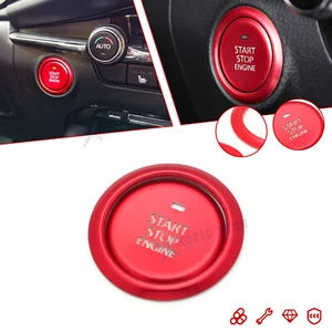 Red Interior Engine Start Push Button Cover Trim fit For Mazda 3 2020-up CX-30 - Picture 1 of 12