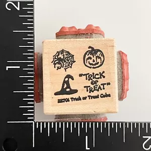 Halloween Herbst Spinnennetz Kürbis Hexe Hut Trick or Leckerbissen Würfel Gummistempel - Bild 1 von 5