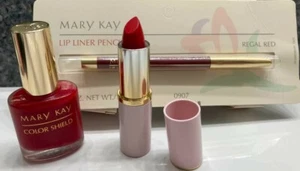 Mary Kay Red Hot Kit! Rossetto Rosso Ricco, Smalto per Unghie e Matita LipLiner Rosso Regal - Foto 1 di 1