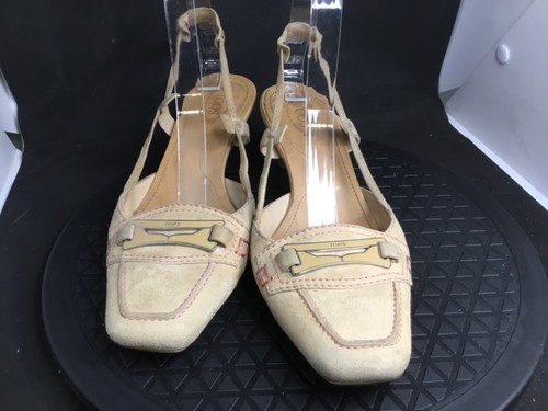 TOD’S Sandalo Tod's Beige Slingback 7 5 M Donna