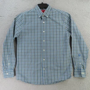 Southern Proper Shirt Mens Small Blue Brown Check Long Sleeve Button Up - Picture 1 of 10