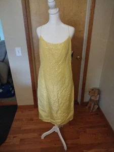 Vintage 80er Jahre Donna Karan NY Gr. 10 N mit Etikett schön 🙂❤️ gelbe Pailletten Hongkong - Bild 1 von 15