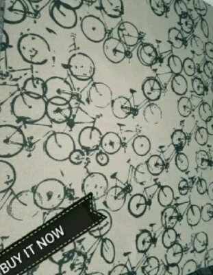 FABRIC "REMNANT"PC.HEAVY WT. POLY BLEND FABRIC NEW TO STORE!  BICYCLES! - Image 1 of 4