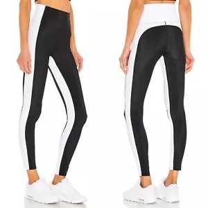NWT BEACH RIOT Colorblock Ribbed Leggings Black White Stretch Size XS - Picture 1 of 8
