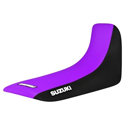 Cubierta de asiento con pinza negra/púrpura para Suzuki DR 650 S 1992-1995 LOGOTIPO ESTÁNDAR #444 Foto 1 de 4
