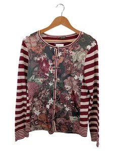 GERRY WEBER Cardigan Rosso Floreale Rigato Vintage Donna (IT 44, EU 40) - Foto 1 di 3