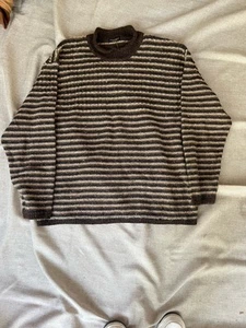 Coach Size Large Alpaca Wool Sweater Long Sleeve Striped - Picture 1 of 5