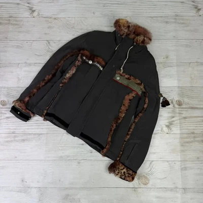 Vintage Hell Is For Heroes Ski Jacket Faux Fur Y2K Seta Silk Men Size 48 Green - Image 1 of 4