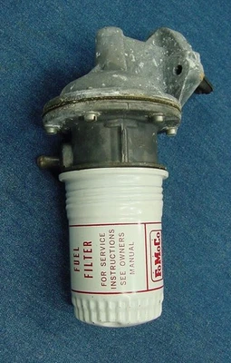 NOS 1960's FORD MERCURY 6 CYLINDER AC FUEL PUMP 6758 WITH FOMOCO FUEL CANNISTER - Image 1 of 4
