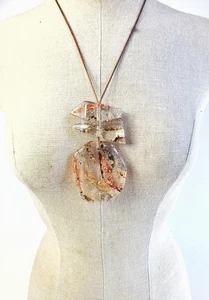 Sobral Minas Gerais Itanuna Inclusion Triple Pendant Artist Made Necklace - Picture 1 of 5