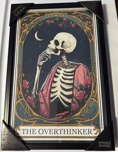 "Nuevo arte enmarcado Sapna Shah El Pensador Calavera Tarot Lotería Decoración 18"" x 12""" - Imagen 1 de 7