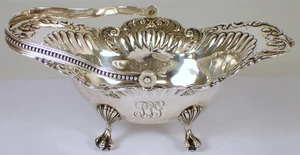 Antique C.D. Peacock Chicago 192g Sterling Silver Claw Footed Basket Bowl Dish - Picture 1 of 20
