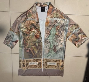 Forever 21 Alphonso Mucha New Open Front Jacket sz Medium Kimono - Picture 1 of 6