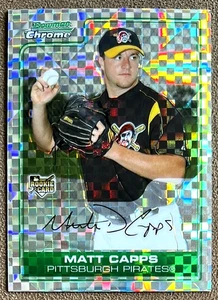 2006 Bowman Chrome Rookie X-Fractor /250 Matt Capps #205 Pirates Numbered Card - Picture 1 of 3