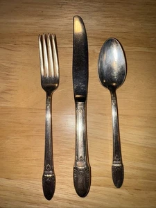1947 Roger’s Bros First Love Plateado Plato de Plata Juego de Ajuste para Lugares Infantiles - Imagen 1 de 5